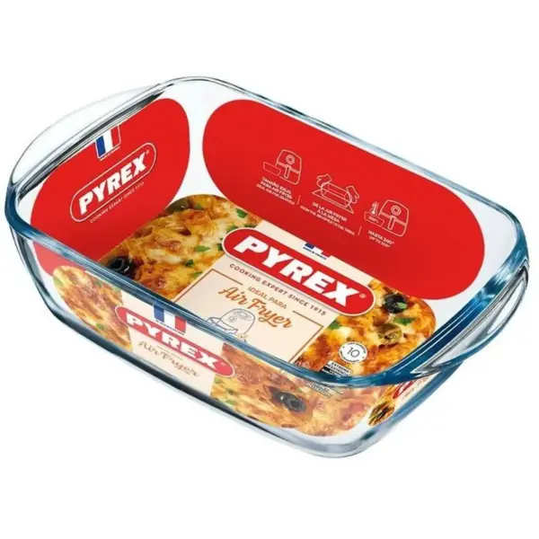 COR0064 Pyrex Air Fryer Rectangular Dish 23x15cm 1.2L