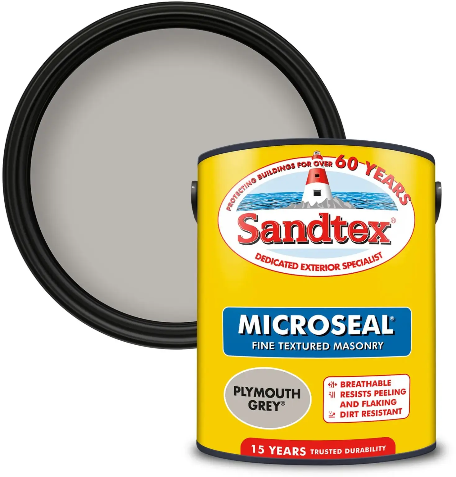 CRW0032_1 Sandtex Masonry Paint 5Ltr Plymouth Grey