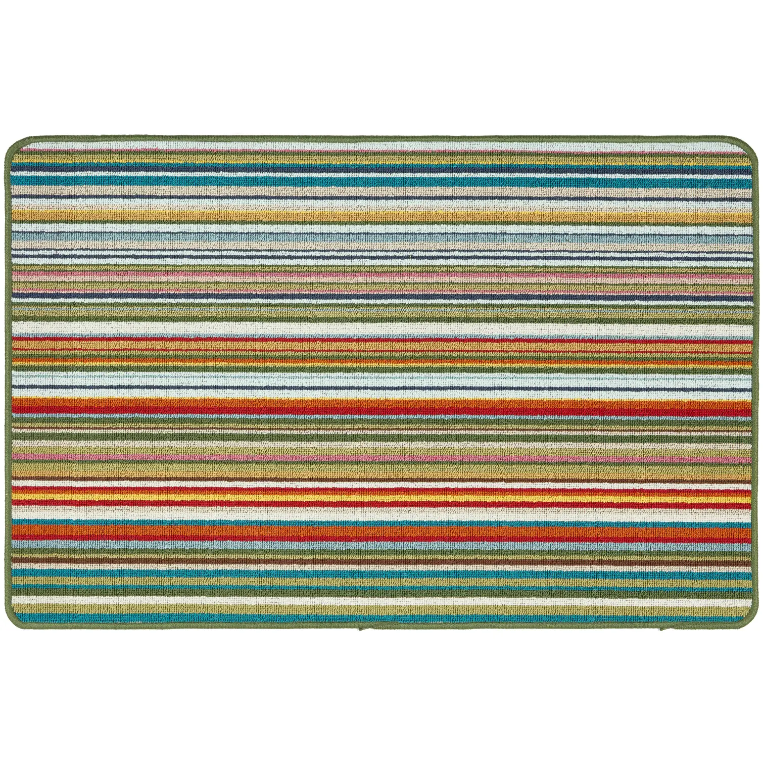 My Stain Resistant Candy Multi Green Stripe Mat 50 x 75cm