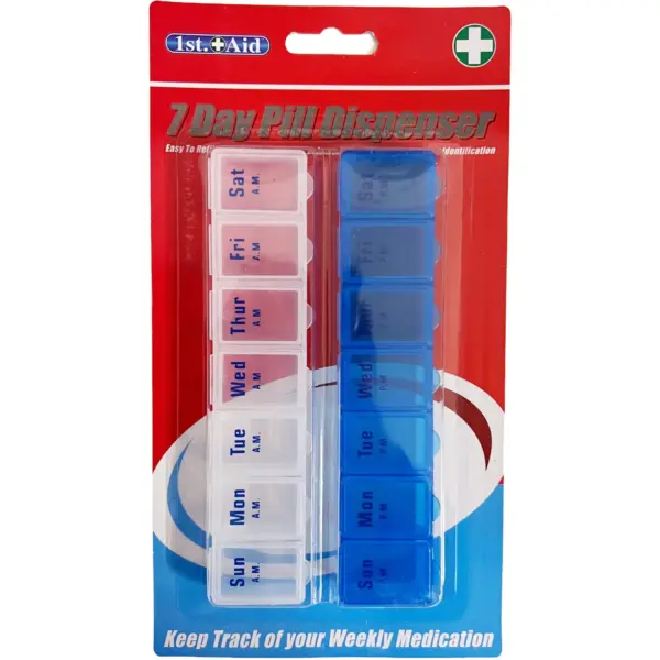 1st Aid 7 Day Pill Dispenser Day/Night