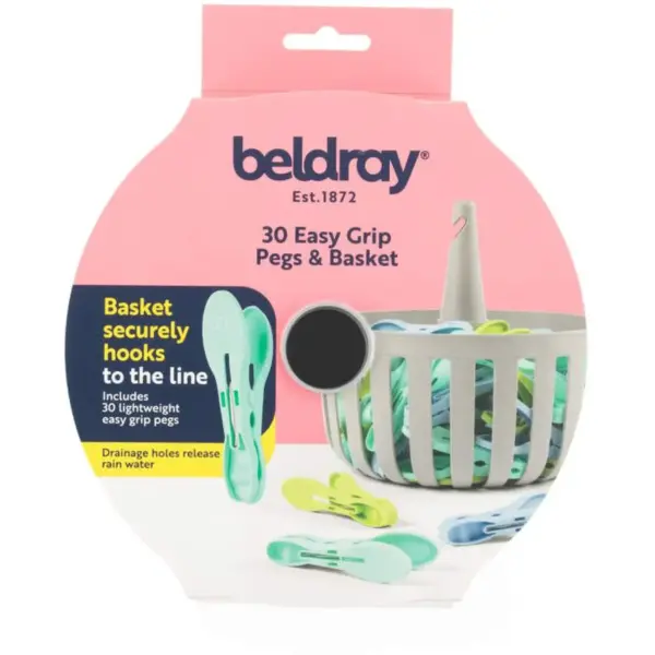 UPG0072 Beldray 30 Easy Grip Pegs & Basket
