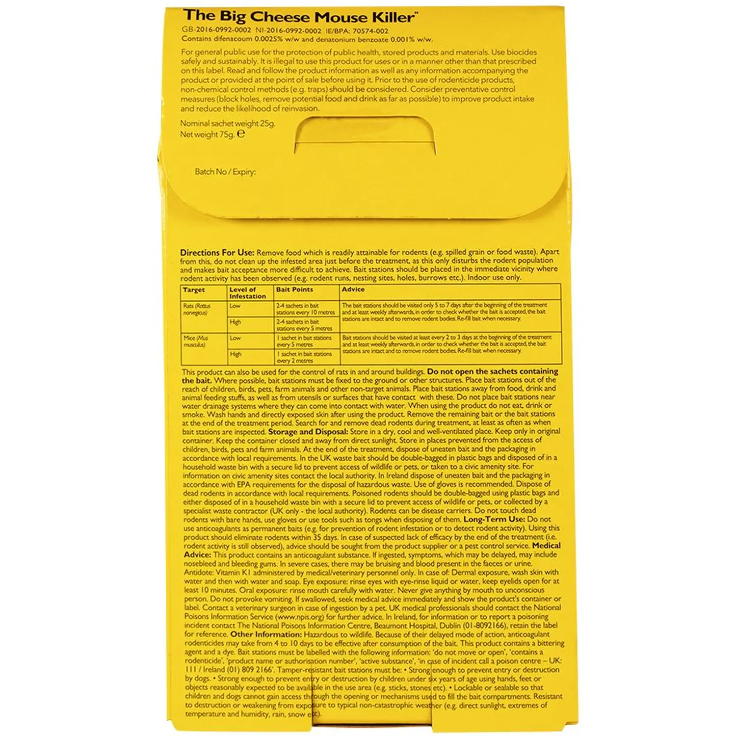 Big Cheese Mouse Killer Grain 3 Sachet