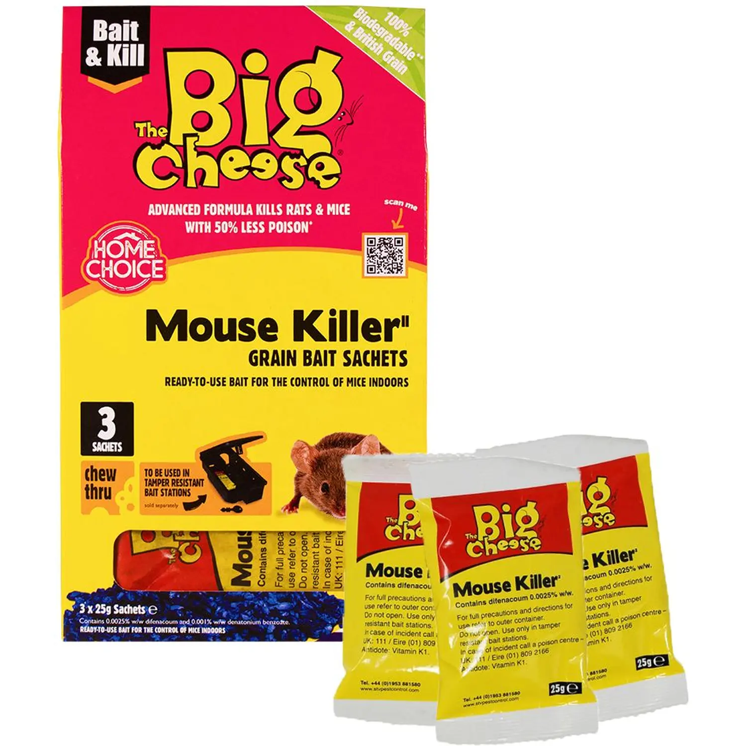 Big Cheese Mouse Killer Grain 3 Sachet