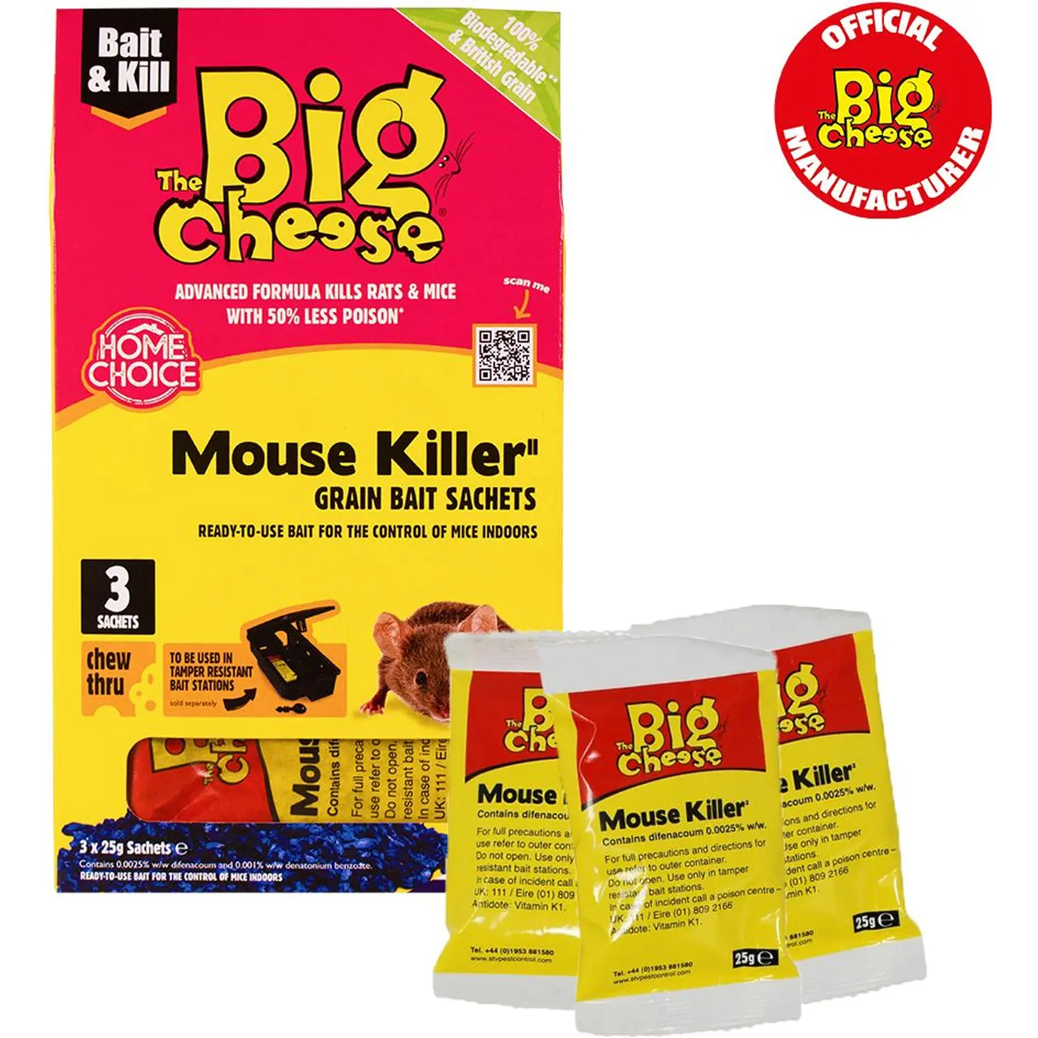 Big Cheese Mouse Killer Grain 3 Sachet