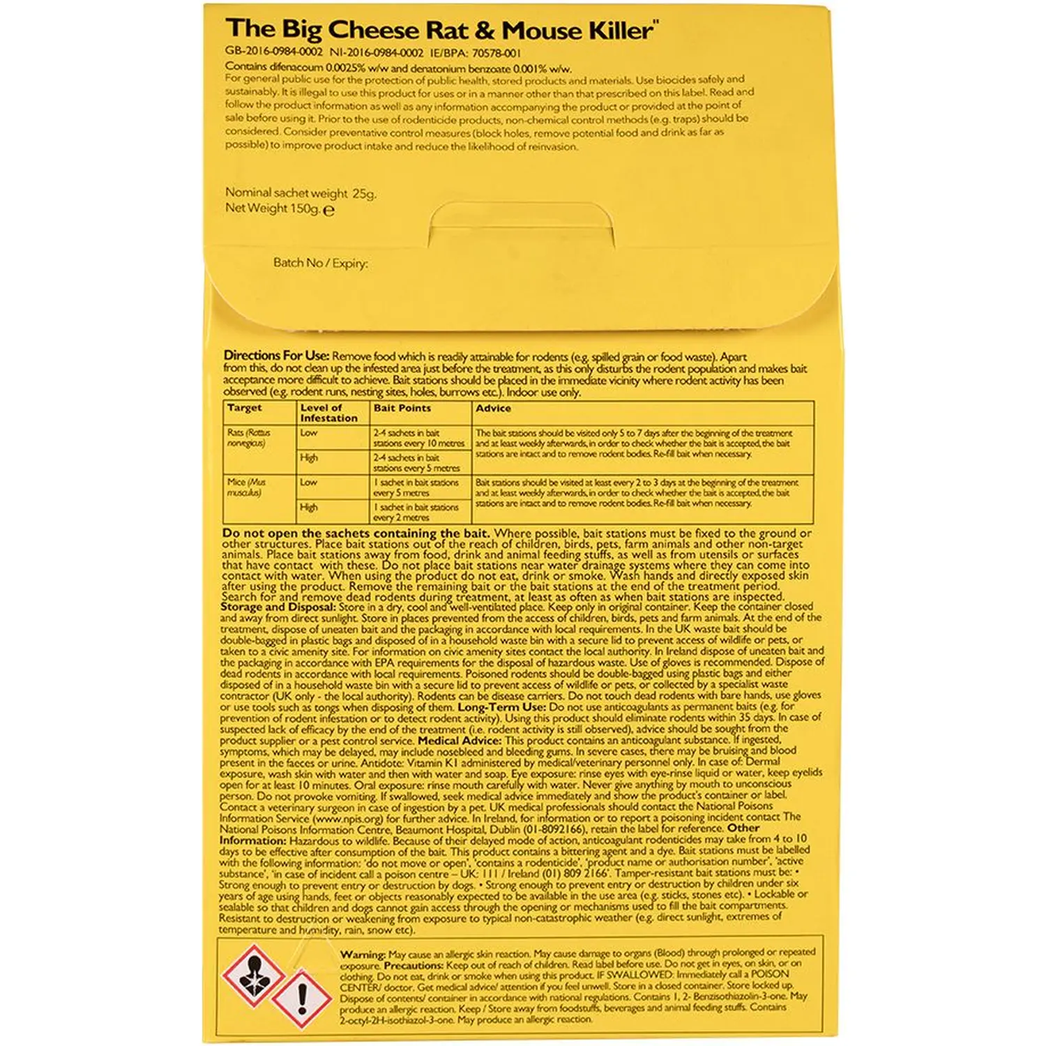 Big Cheese Mouse Killer Grain 6 Sachet