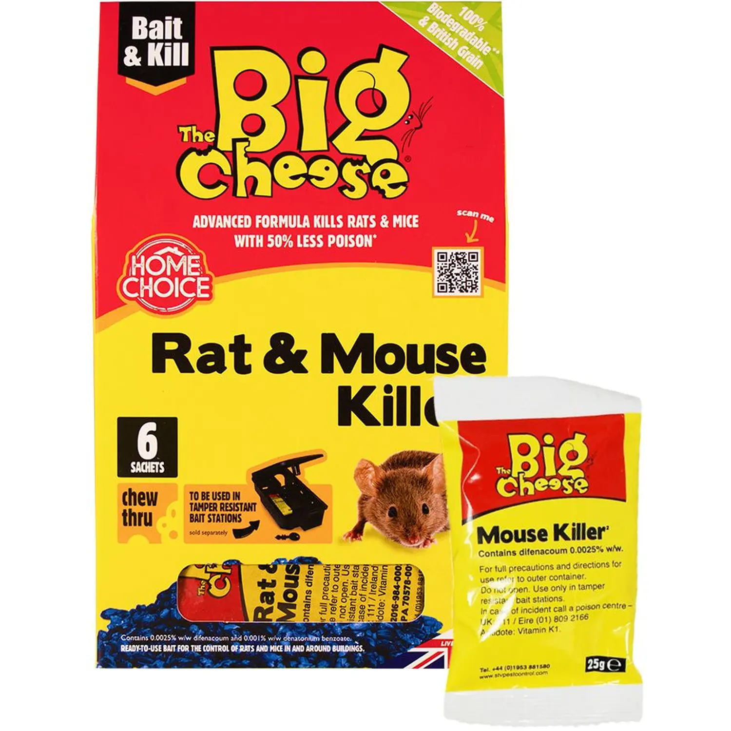 Big Cheese Mouse Killer Grain 6 Sachet