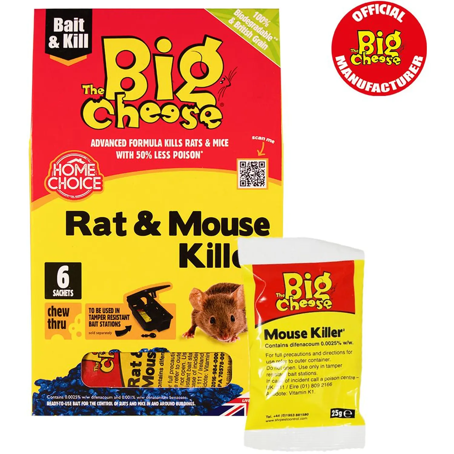 Big Cheese Mouse Killer Grain 6 Sachet