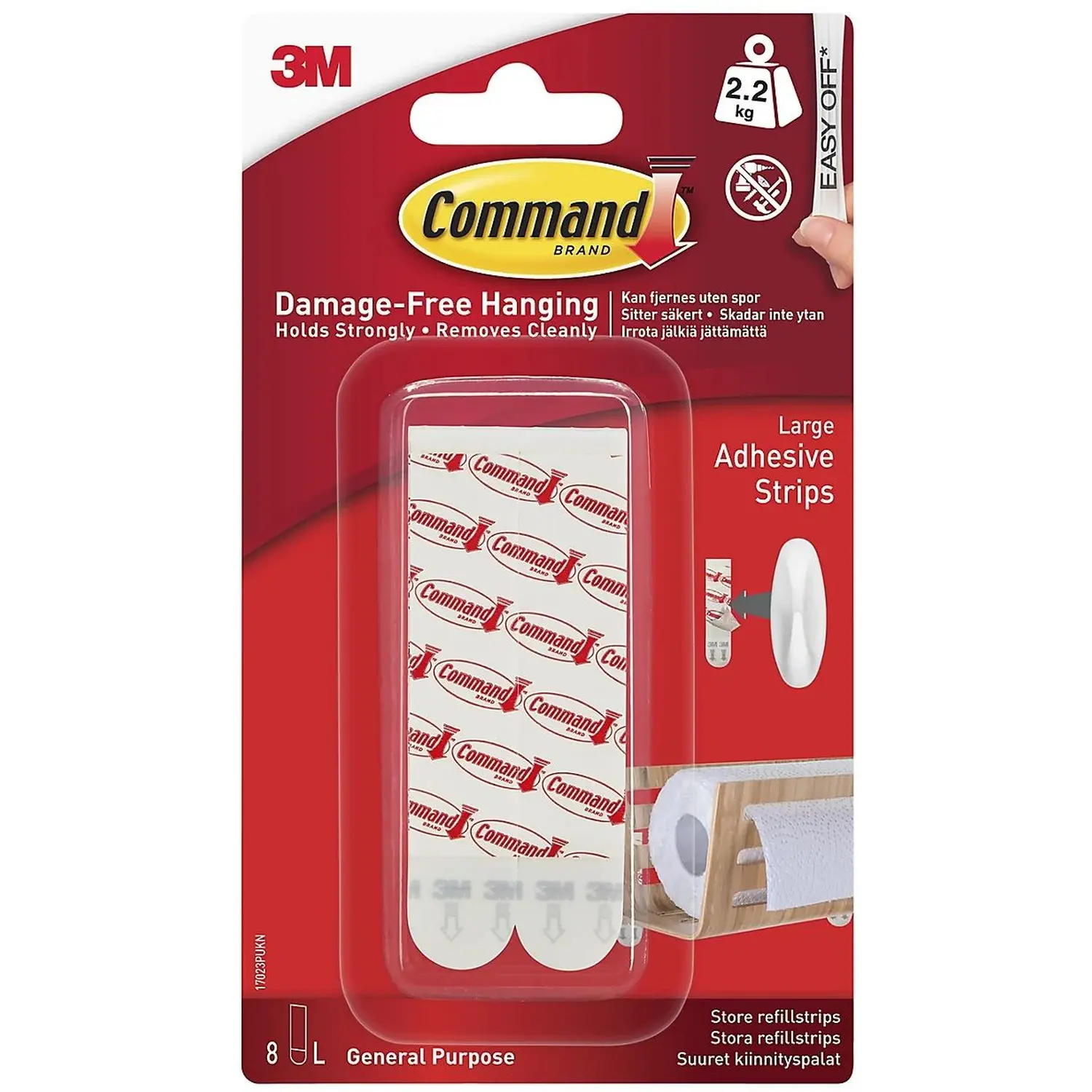 Command Large Replacement Strips Pack of 8