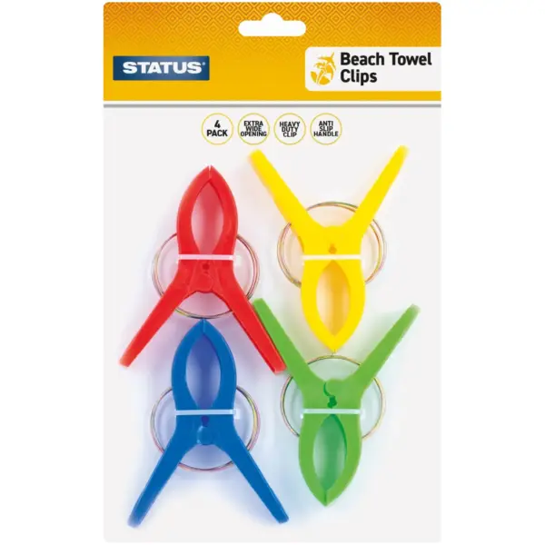 Status Beach Towel Clips Card of 4