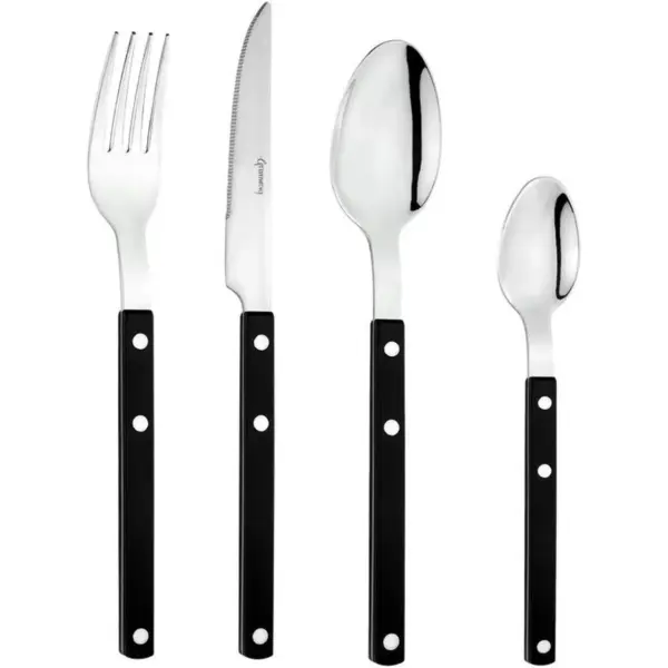 GRU0005 Grunwerg Bistro Cutlery Set Black16Pce