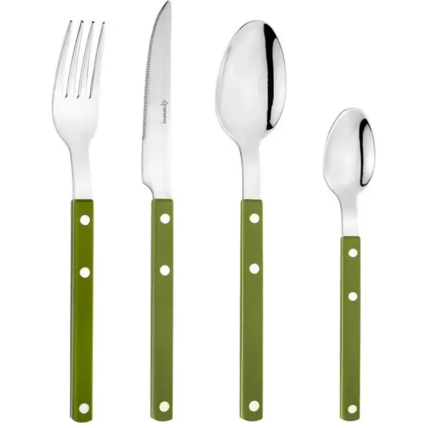 GRU0006 Grunwerg Bistro Cutlery Set Green16Pce
