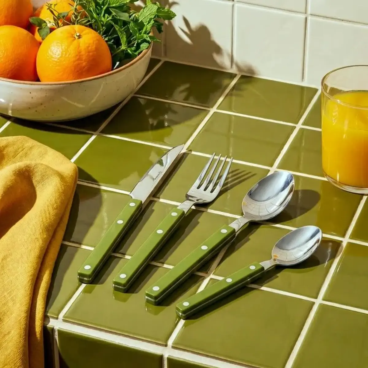 Grunwerg Bistro Cutlery Set Green16Pce