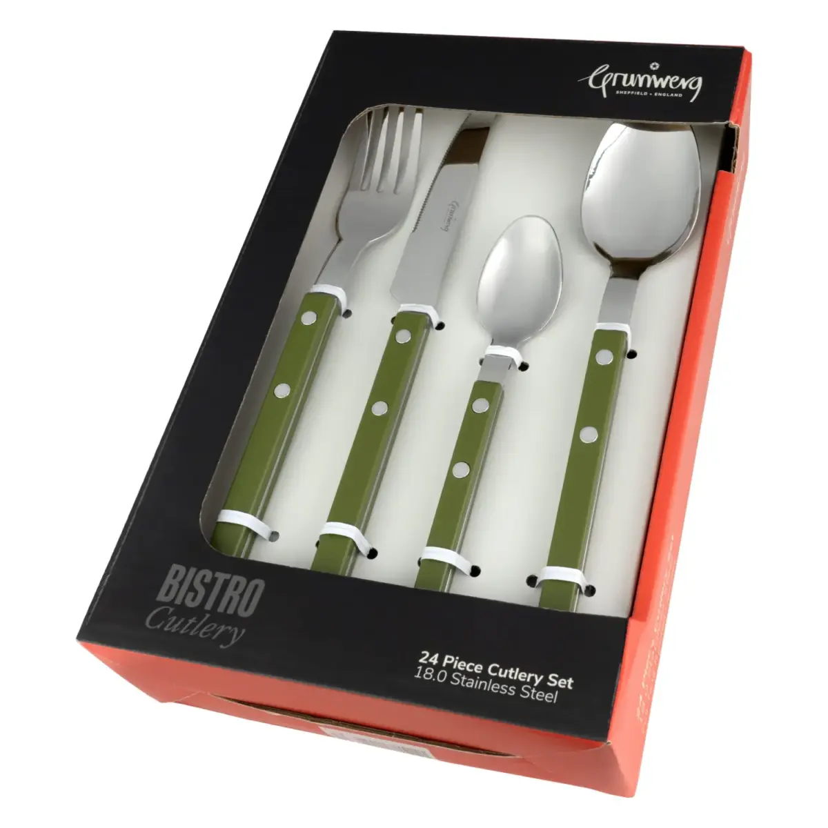 Grunwerg Bistro Cutlery Set Green16Pce