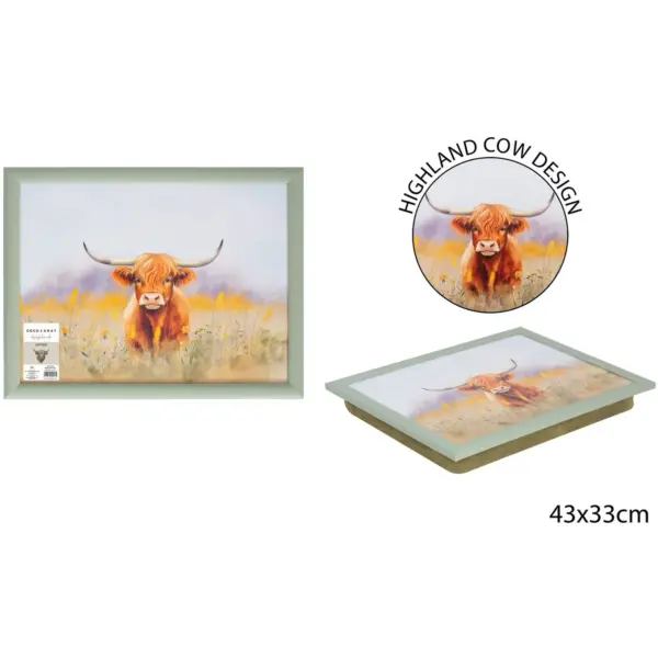 Coco & Gray Highland Cow Laptray 43x33cm
