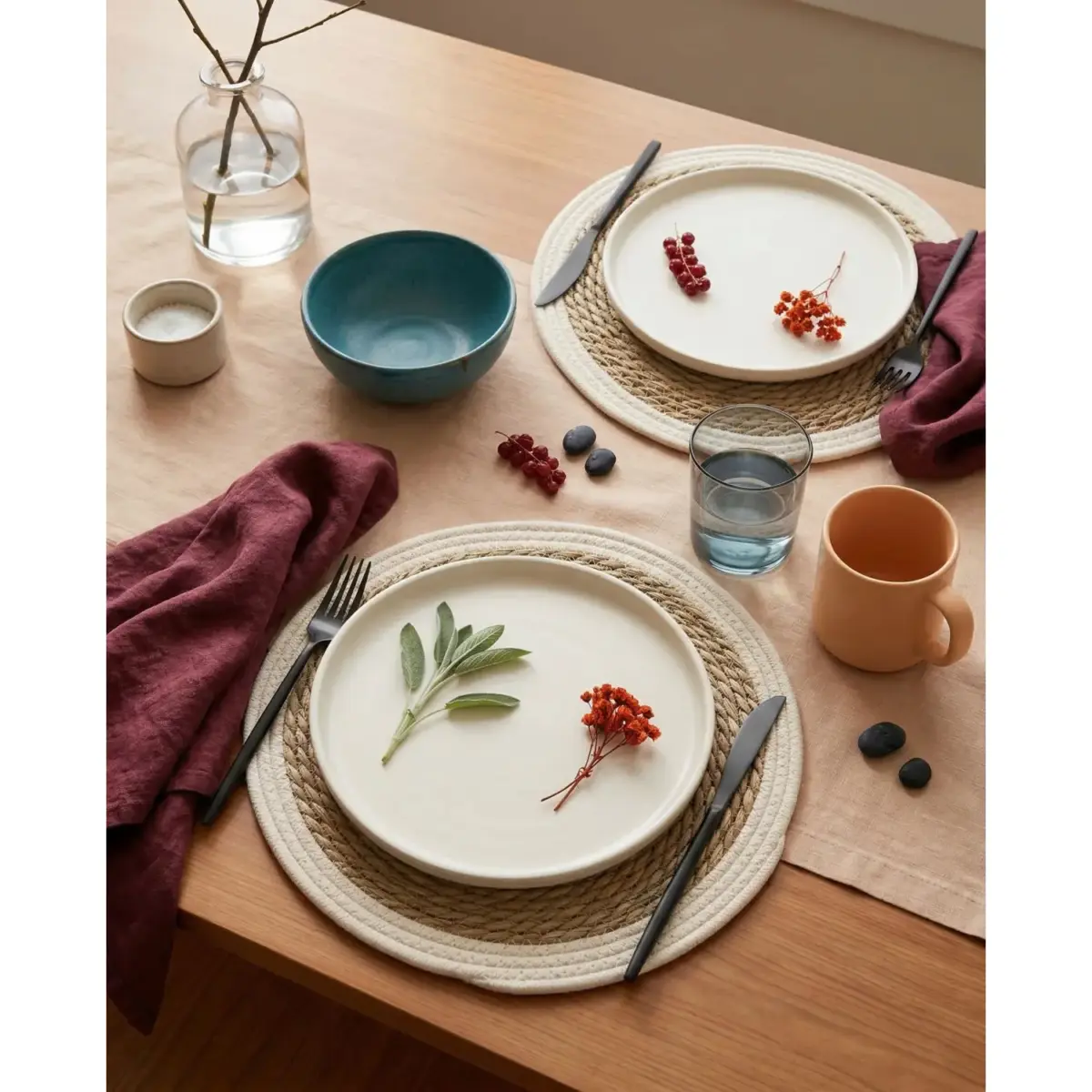 Tradestock Leaf & Loom Cream Seagrass Placemats 2Pk