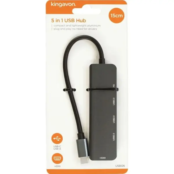 BLS0462 Kingavon 15cm 5 In 1 USB Hub