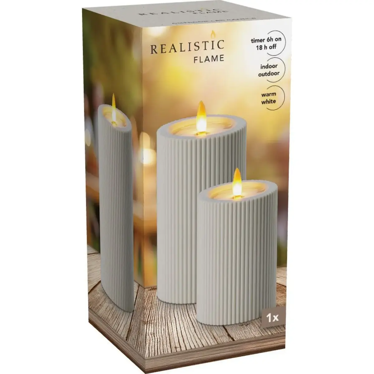 LED Candle Off White 15x7.5cm