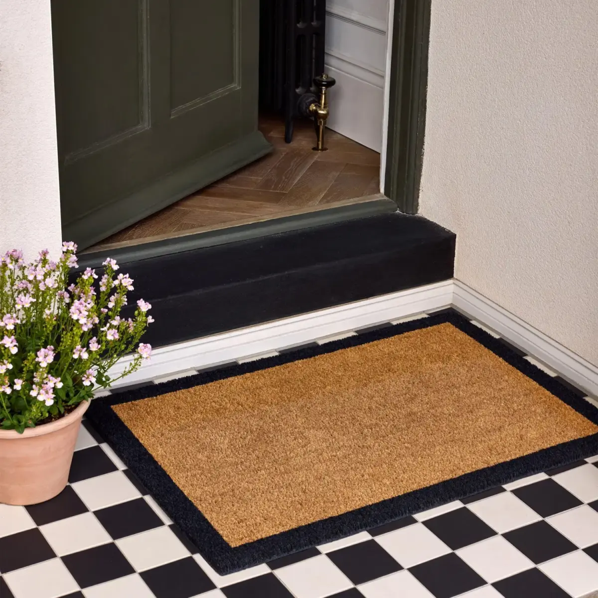 My Mat Coir Border Mat Black 45 x 75cm