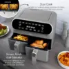 Swan Retro Dual Basket 8 litre Air Fryer Grey