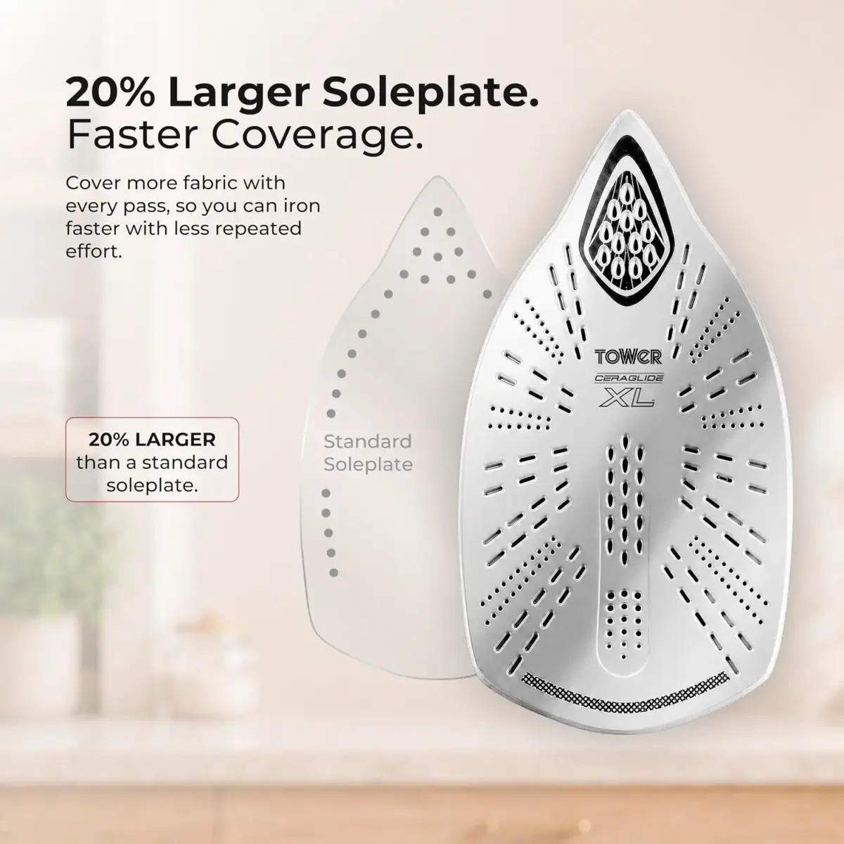 Tower Steam Iron XL Sole Plate 3100w