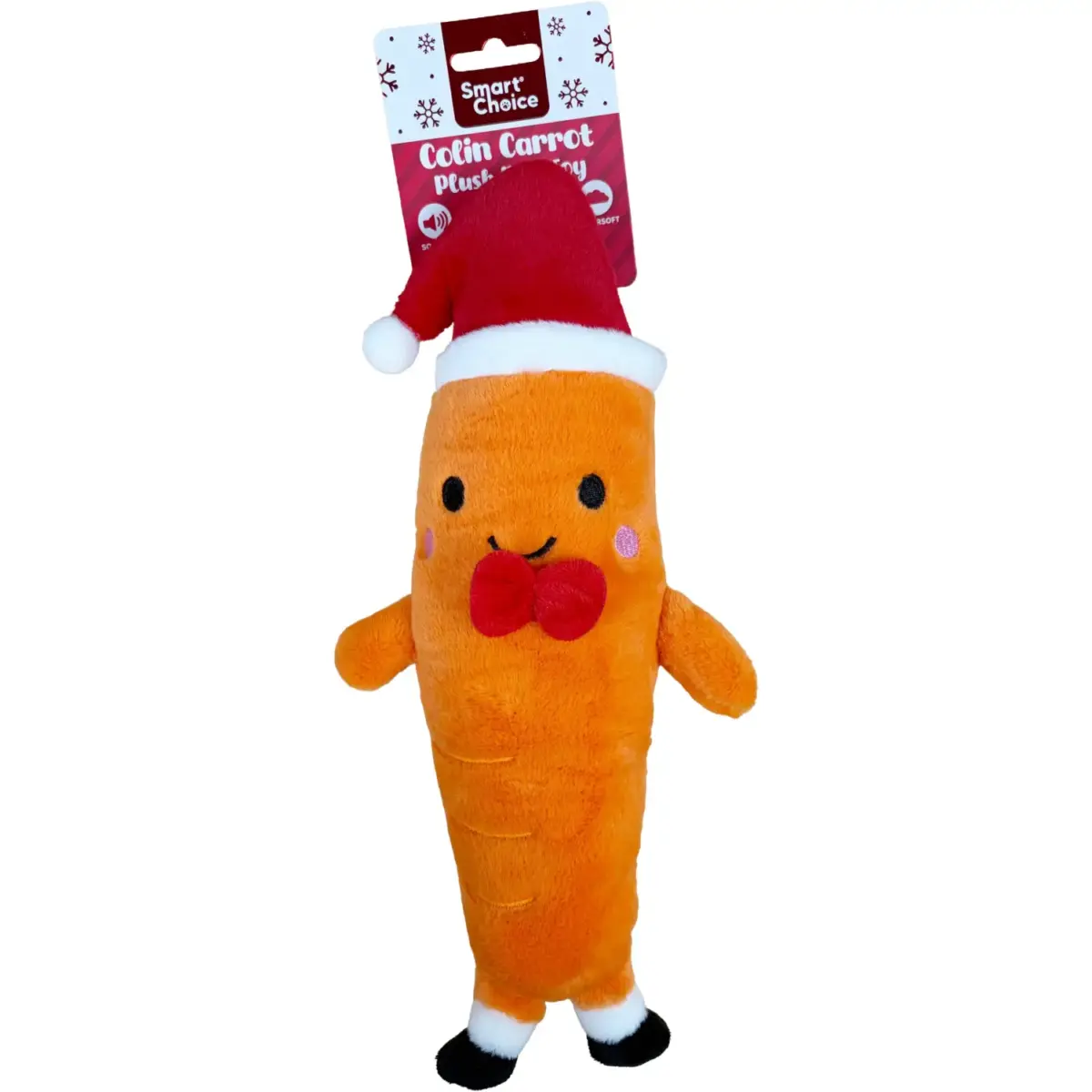 Festive Squeaky Plush Carrot Dog Toy
