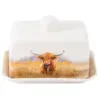 Coco & Gray Highland Cow Butter Dish 16x11cm