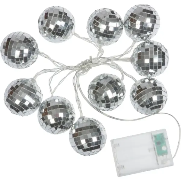 SMA1268 Three Kings Glitterball String Lights Silver Set of 10