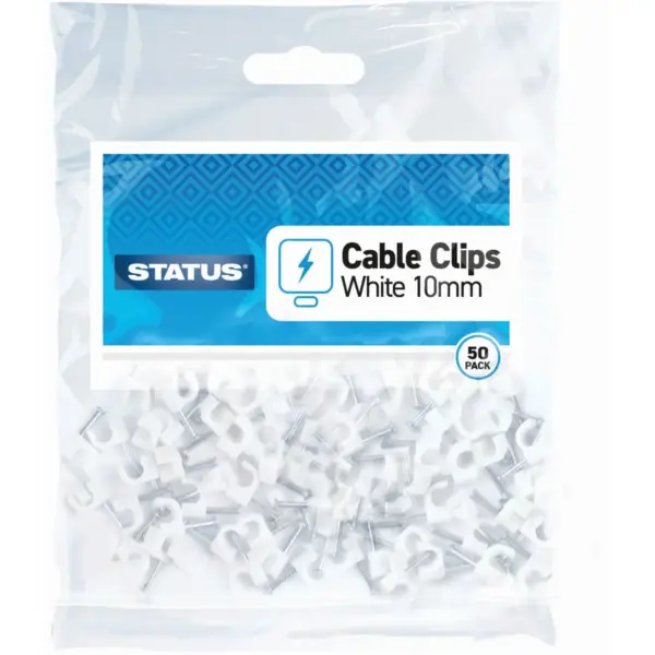 Status 10mm Cable Clips Pack of 50