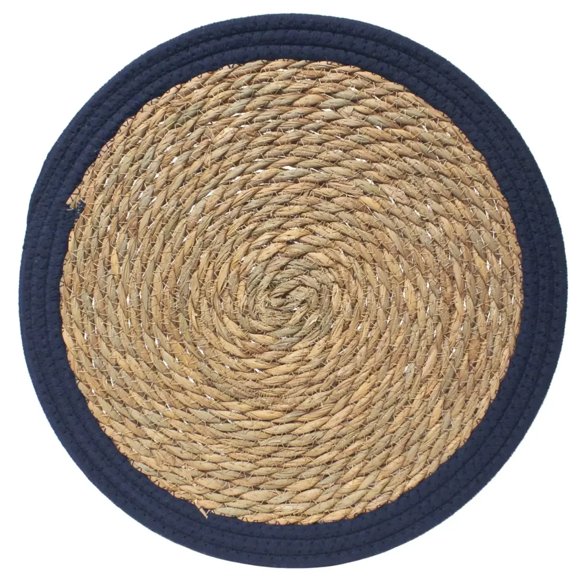 TDS0161 Tradestock Leaf & Loom Navy Seagrass Placemats 2Pk