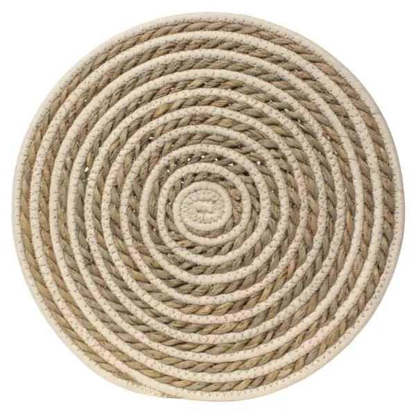 TDS0162 Tradestock Leaf & Loom Cream Seagrass Swirl Placemats