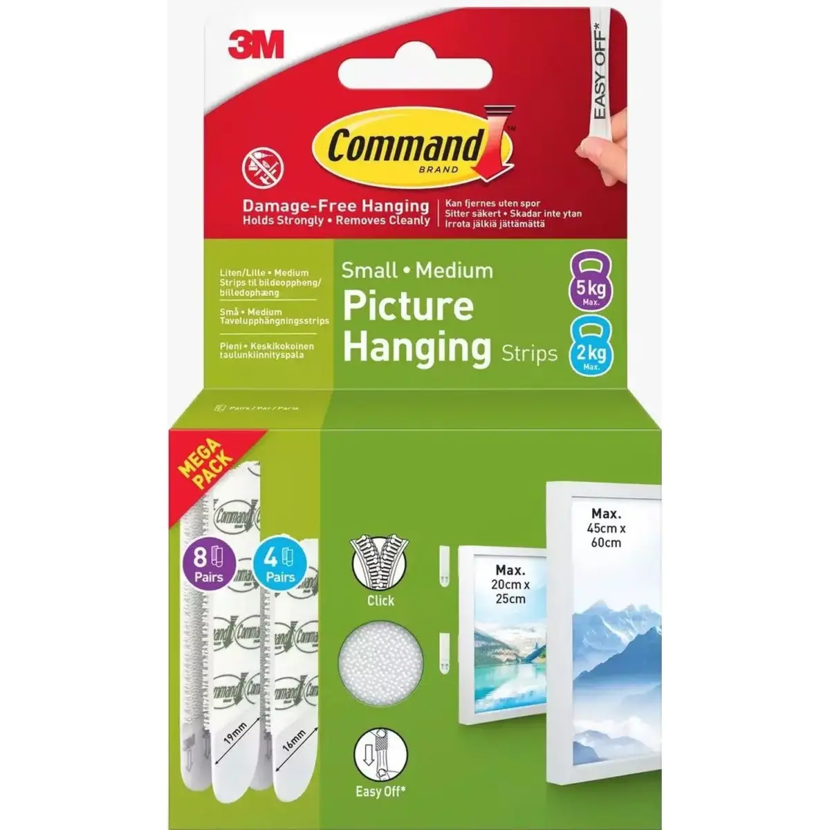 Command Small & Medium Picture Hanging Strips Card of 12