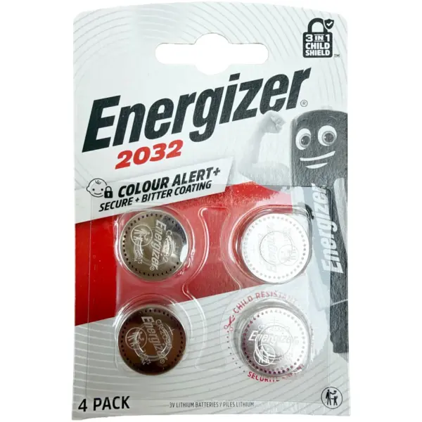 DUR0095 Energizer CoinCell CR2032 Batteries Card of 4
