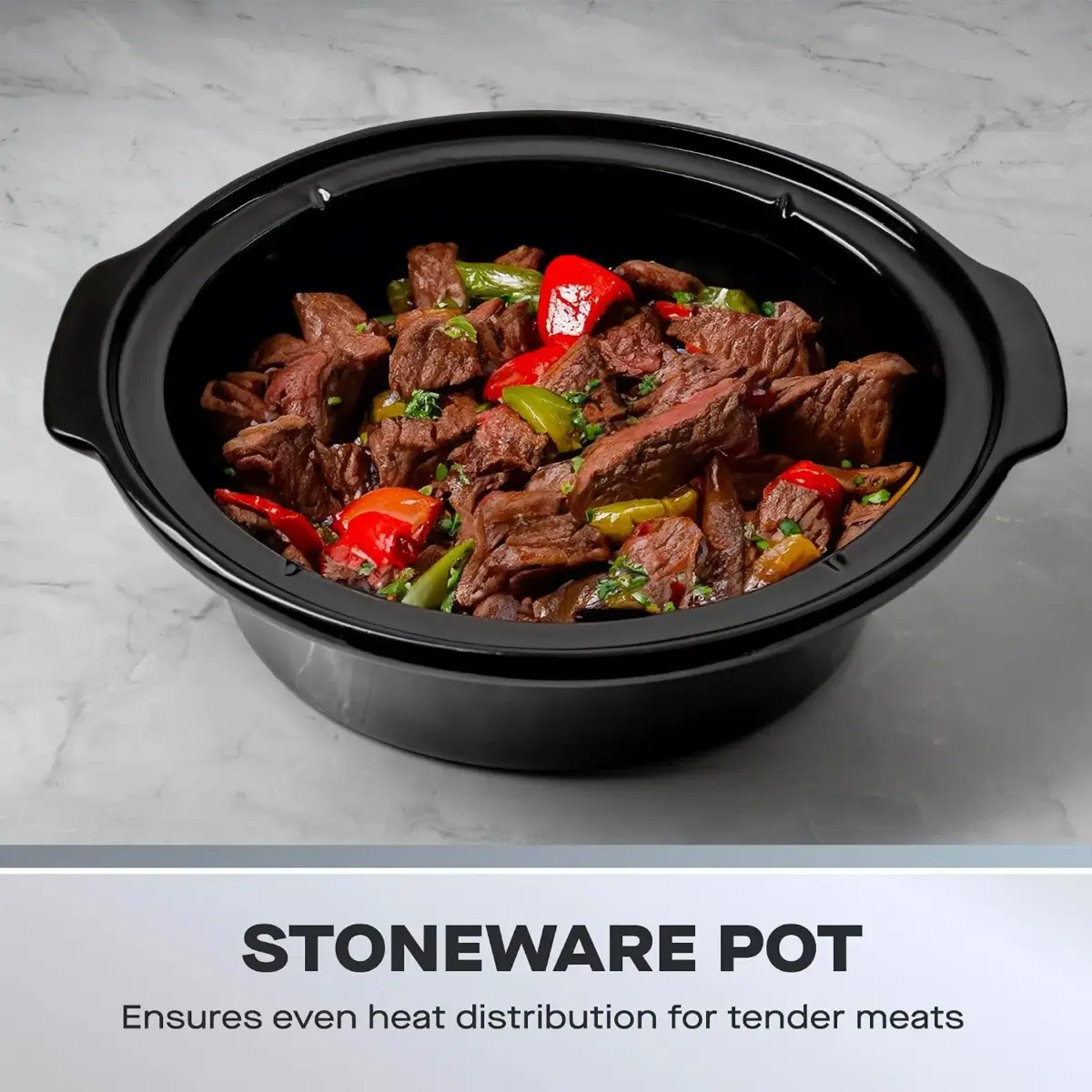 Daewoo SDA2943GE Slow Cooker 6.5 Litre Capacity Chrome