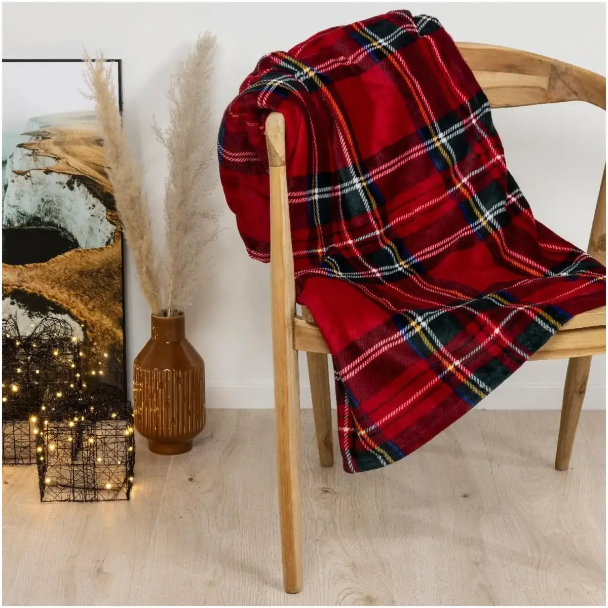 Red Check Throw 150x200cm