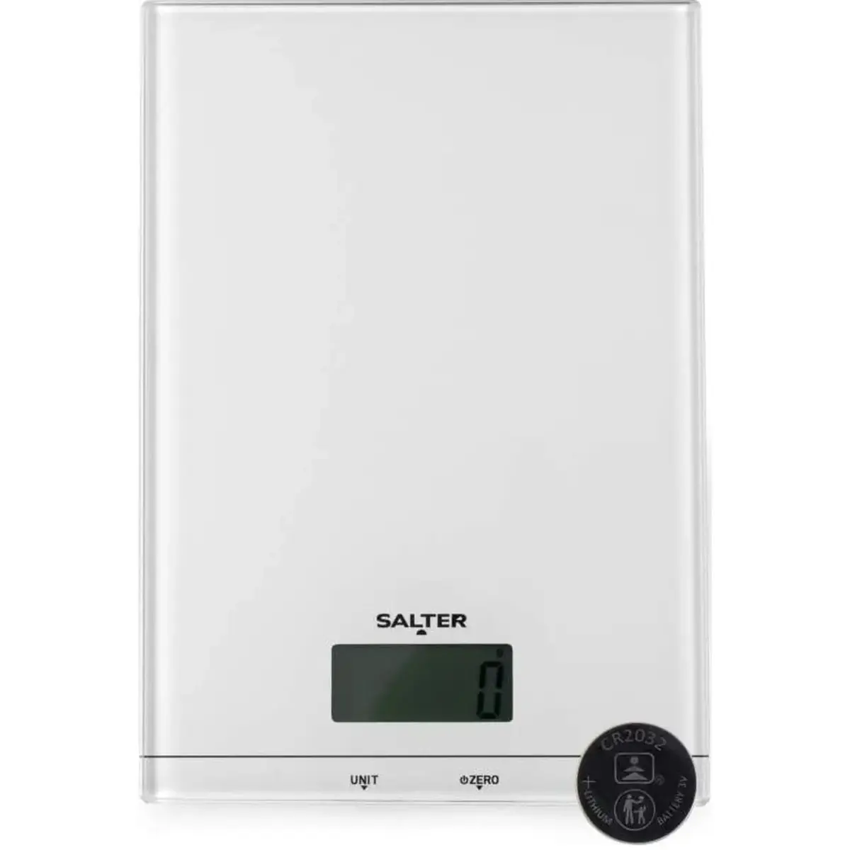 SLT0033 Salter White Glass Kitchen Scale