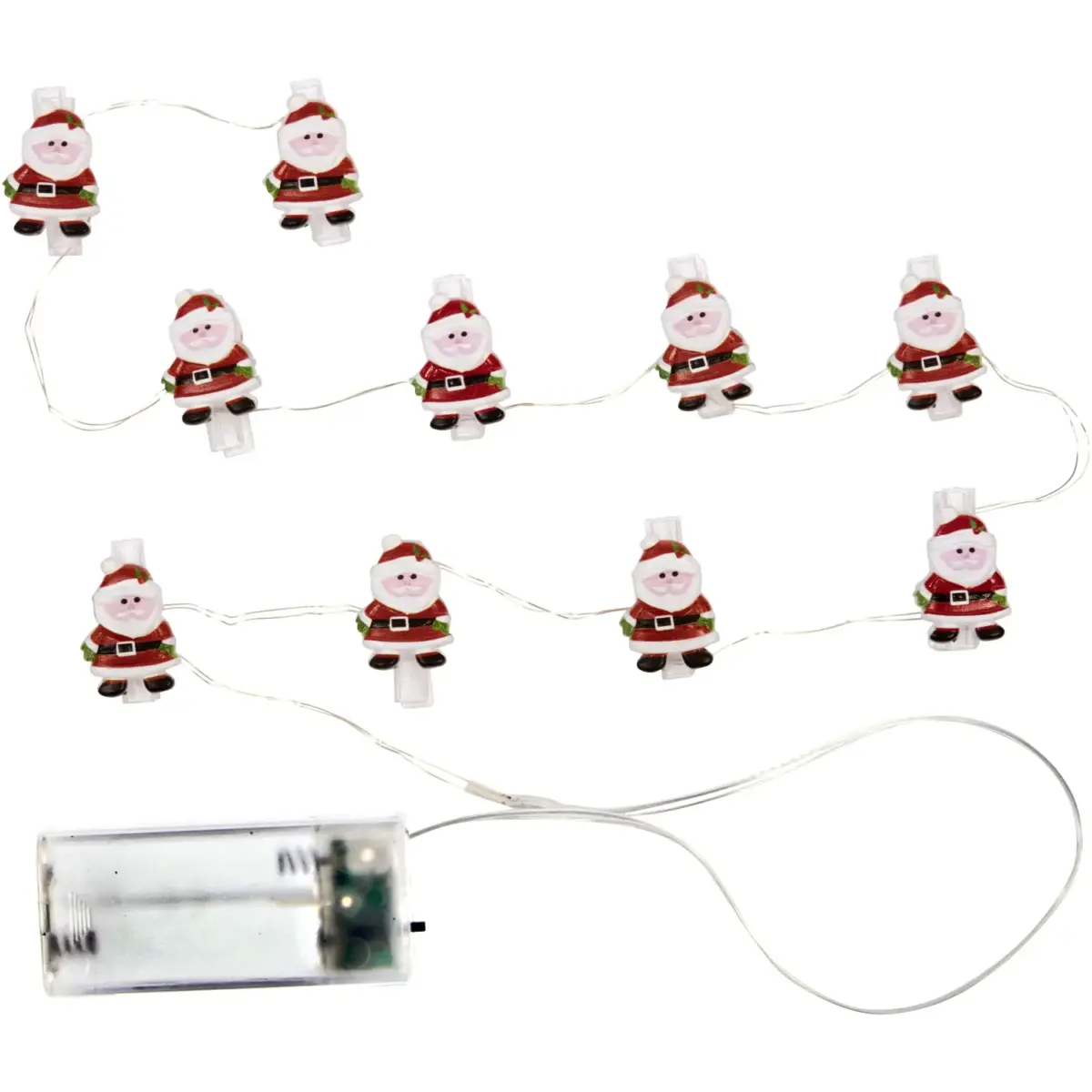 ClipCard Santa String Lights