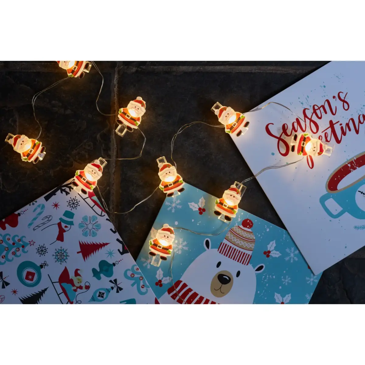 ClipCard Santa String Lights image 2