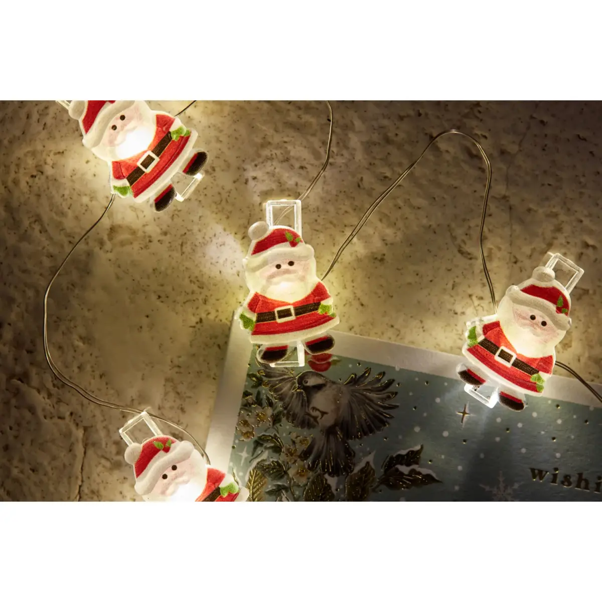 ClipCard Santa String Lights image 3