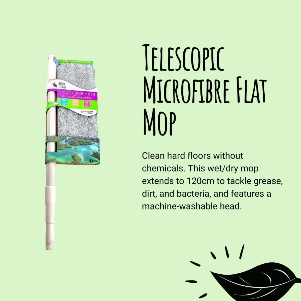 Greener Cleaner Microfibre Mop Telescopic Handle