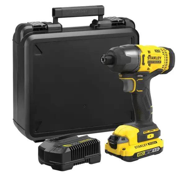 Stanley Fatmax 18V impact driver kit with 2.0Ah battery, charger and kit box