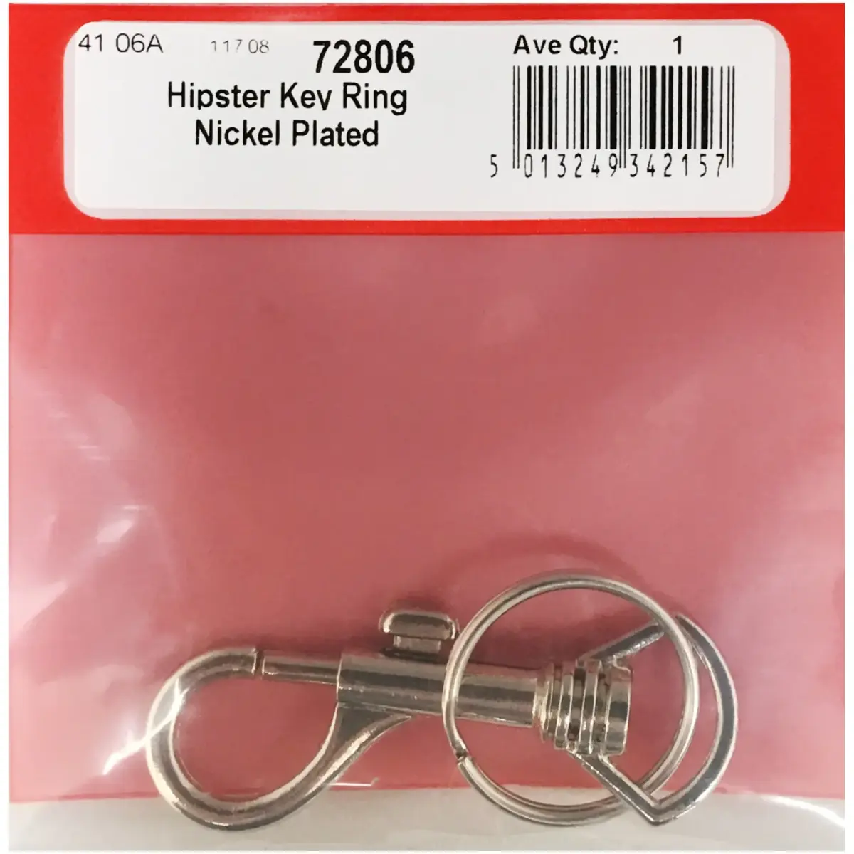 StarPack Hipster Key Ring Nickel Plated Steel StarPack Hipster Key Ring Nickel Plated Steel