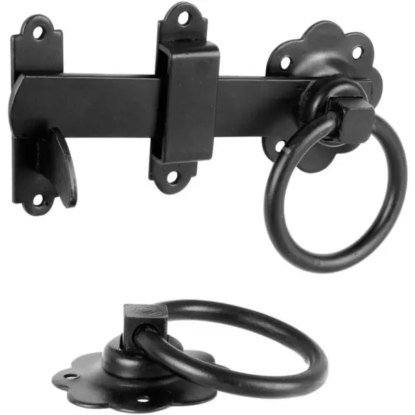 Best Ring Gate Latch Black Japaned 150mm